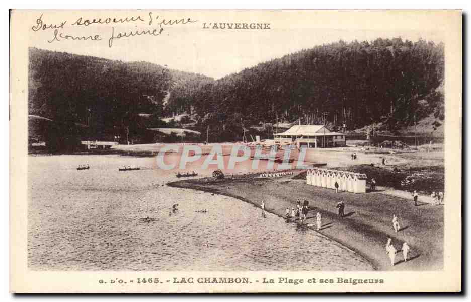 Lac Chambon — La Plage et ses Baigneurs — G. D'O. - 1465