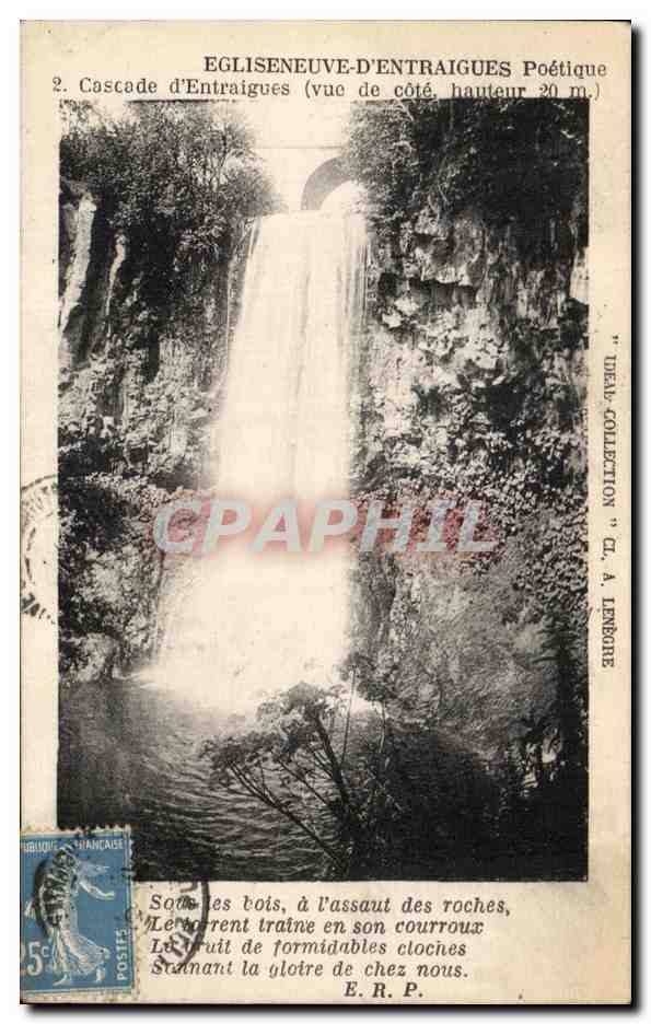 Egliseneuve-d'Entraigues — Cascade d'Entraigues (vue de côté, hauteur 20 m.) — "Idéal Collection" Ét. à Lernégre
