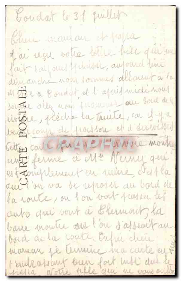 CONDAT-les-MONTBOISSIER — Le Tournant de Boudes, route de Sauxiillanges-Condât — Achterkant