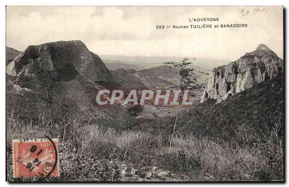 L'Auvergne — Roches Tuilière et Sanadoire — Éditeur L'Auvergne, n° 392