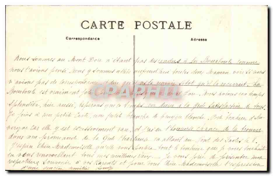 L'Auvergne — Roches Tuilière et Sanadoire — Éditeur L'Auvergne, n° 392 — Reverso