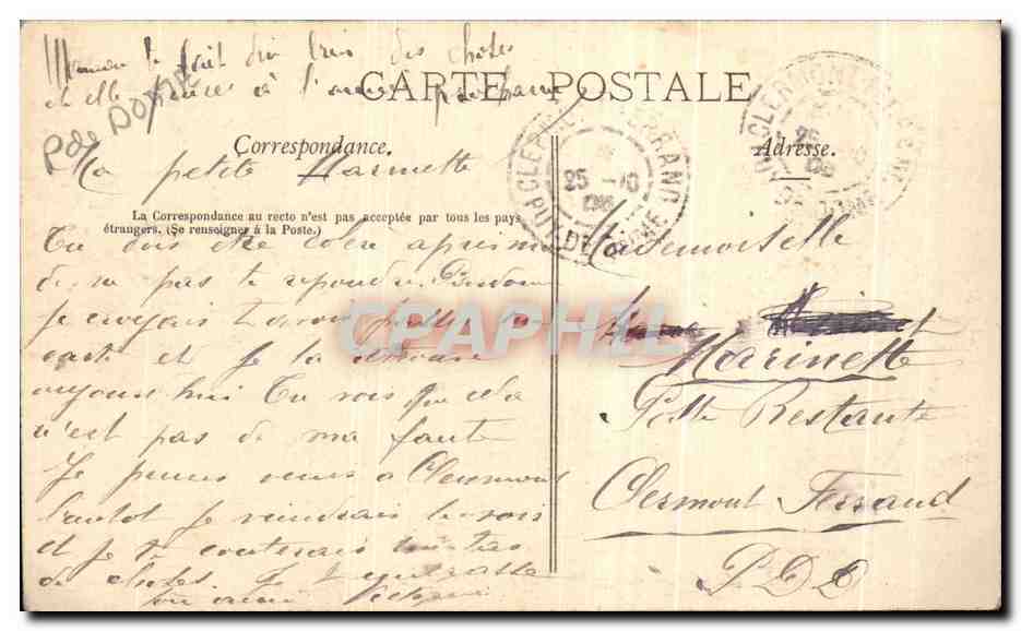 Die Schluchten von Péret-près-Singlès — Historisches und pittoreskes Auvergne — Verlag Nr. 76 — Rückseite