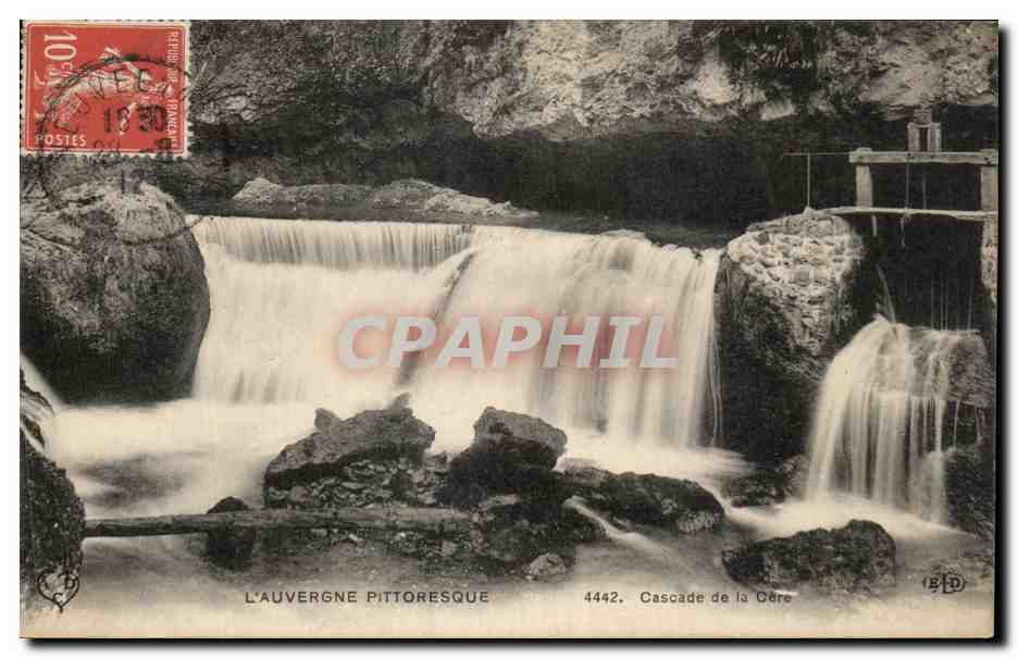 Cascade de la Cère — L'Auvergne pittoresque — éditeur B.D. n°4442