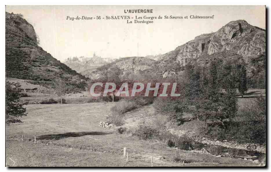 CPA L'Auvergne Puy de Dome St Sauves Les Gorges des St Sauves et Chateauneuf La Dordogne