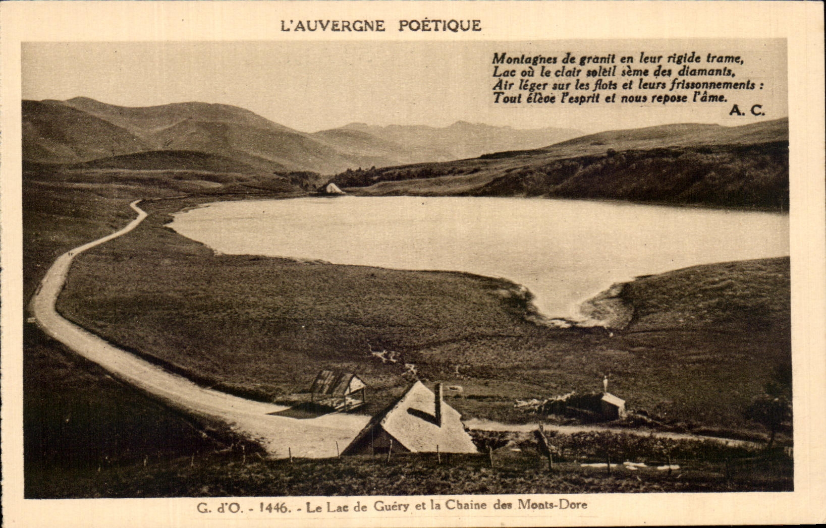 Le Lac de Guéry et la Chaîne des Monts-Dore — L'Auvergne Poétique — G. d'O. - 1446