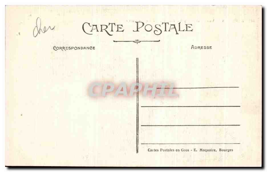 CPA Bourges Vue Centrale prise du Palais Jacques Coeur — Verso