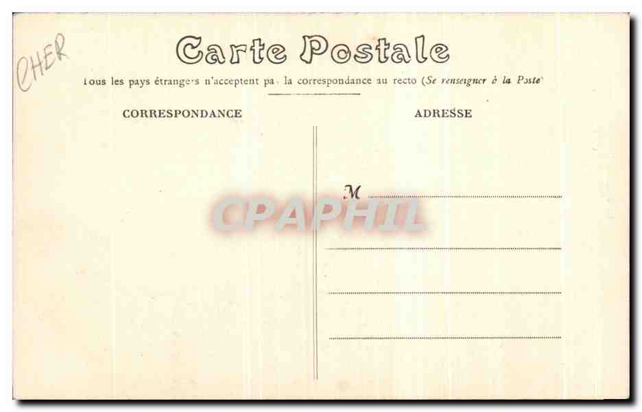 CPA Bourges Palais Jacques Coeur Cour interleur — Verso