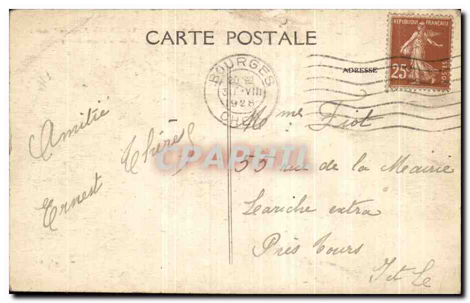 CPA Bourges Palais Jacques Coeur Vue prise de la Place Berry — Rückseite