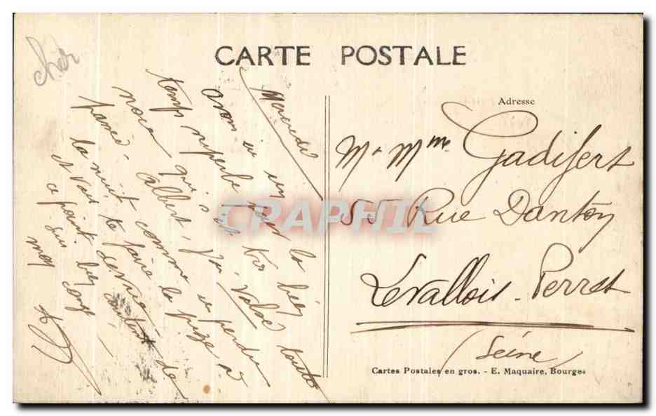 CPA Bourges La Tour du Petit Lycee Ancien Hotel de Ville — Rückseite
