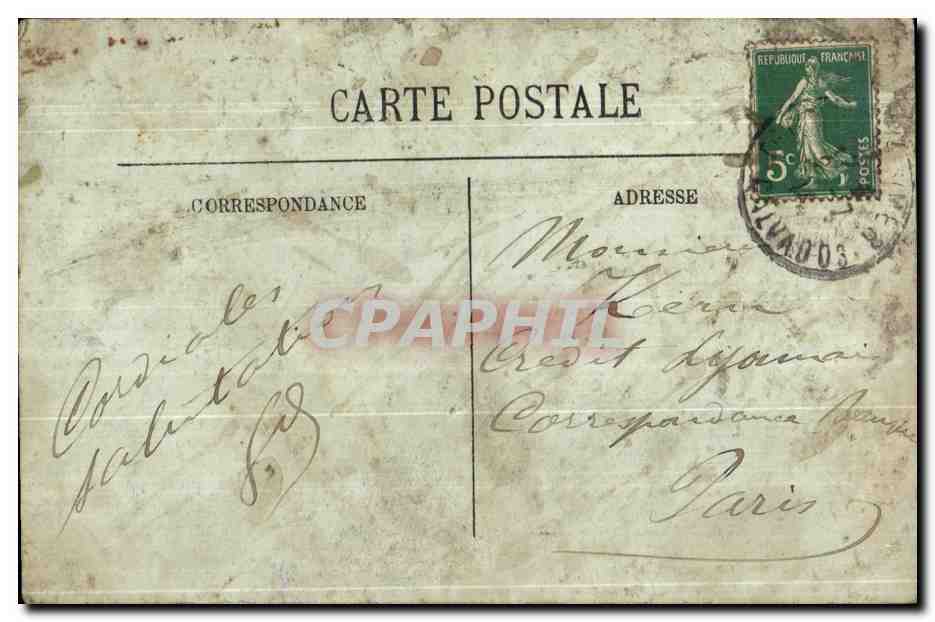 CPA Deauville Normandy Hotel La Cour — Verso