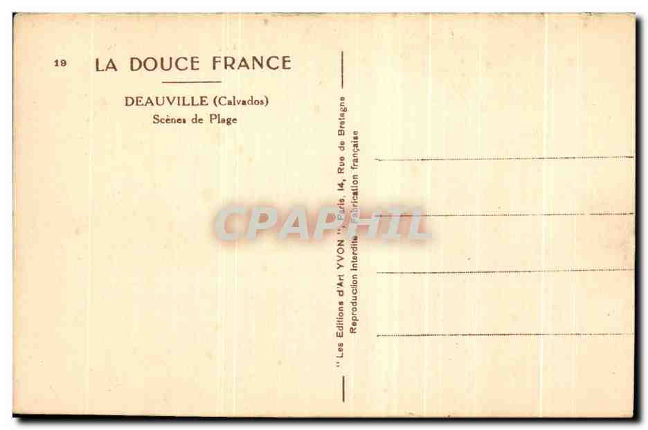 CPA La Douce France Deauville Scenes de Plage — Verso