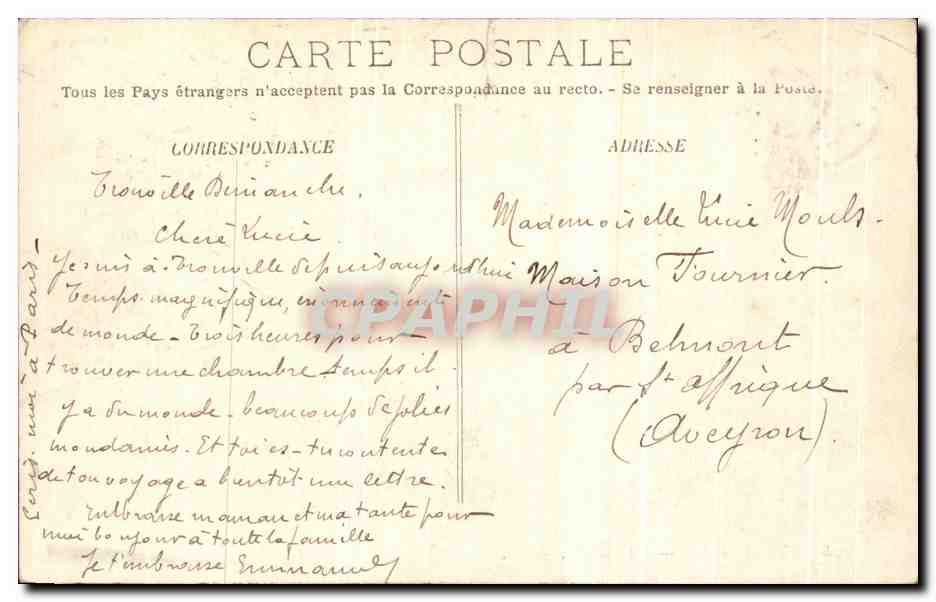 CPA Trouville Les Planches — Verso