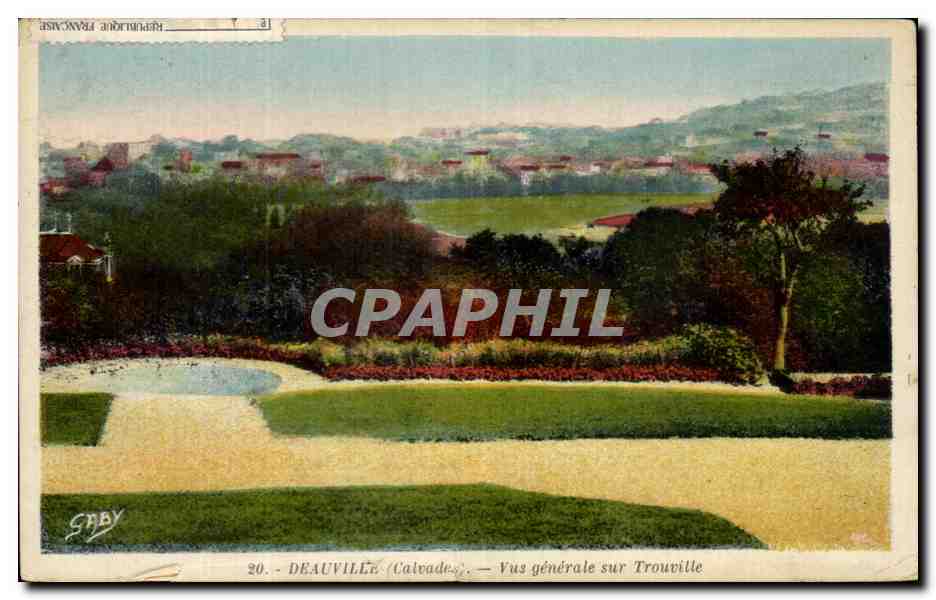 Antike Ansichtskarte Blick auf Deauville und Trouville