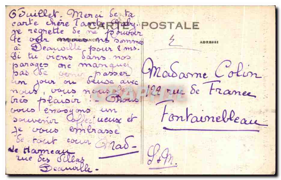 Deauville — Normandy Hotel, rue de l'Écluse — G. F., Le Havre — Rückseite