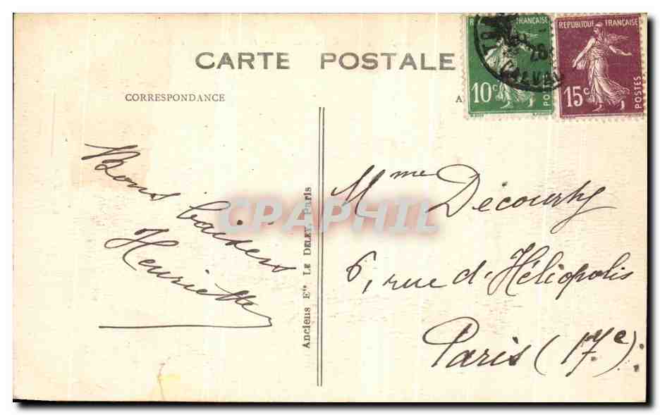 Deauville — Le Casino et Normandy-Hôtel — G. F. La Havre, n° 415 — Verso