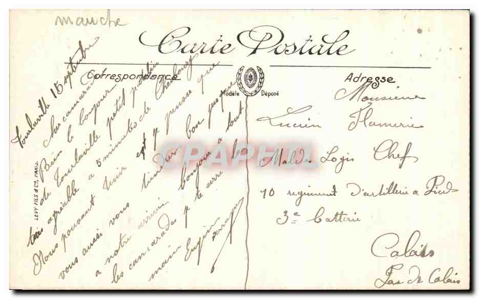 Cherbourg — Le Jardin Public et la Montagne du Roule — LL. — Verso