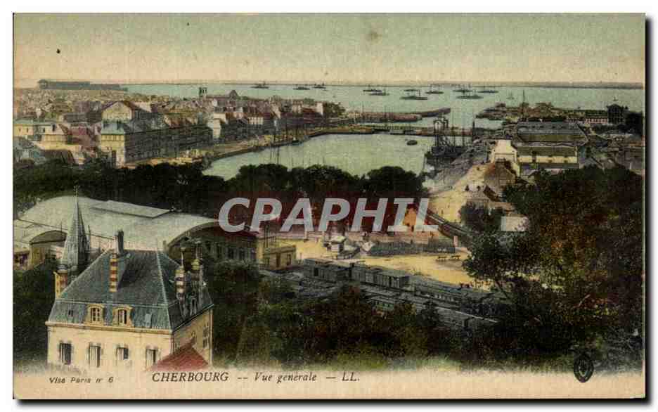 CPA Cherbourg Vue generale Trains 