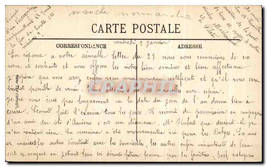 CPA Cherbourg Vue generale Trains  — Rückseite