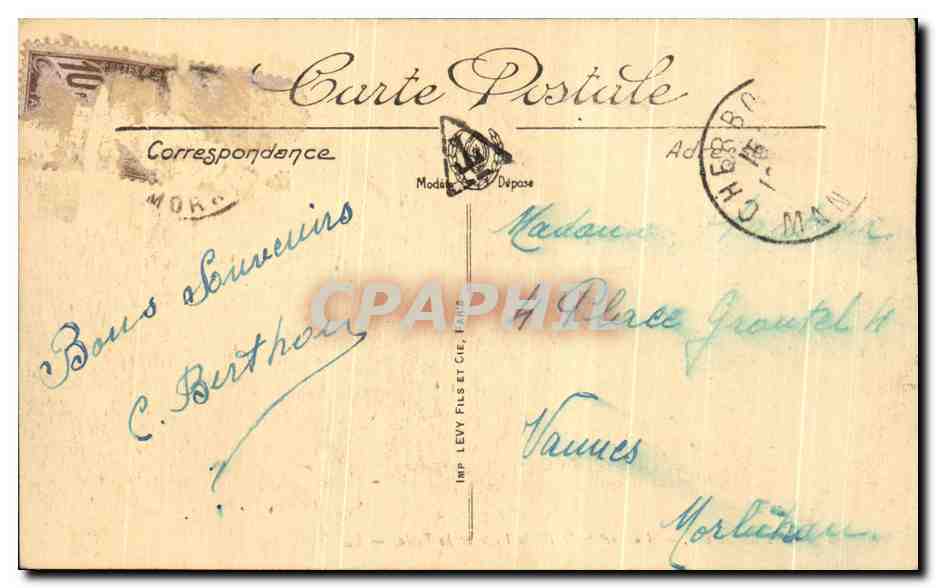 CPA Cherbourg Vue generale de la Ville et la Rade — Rückseite