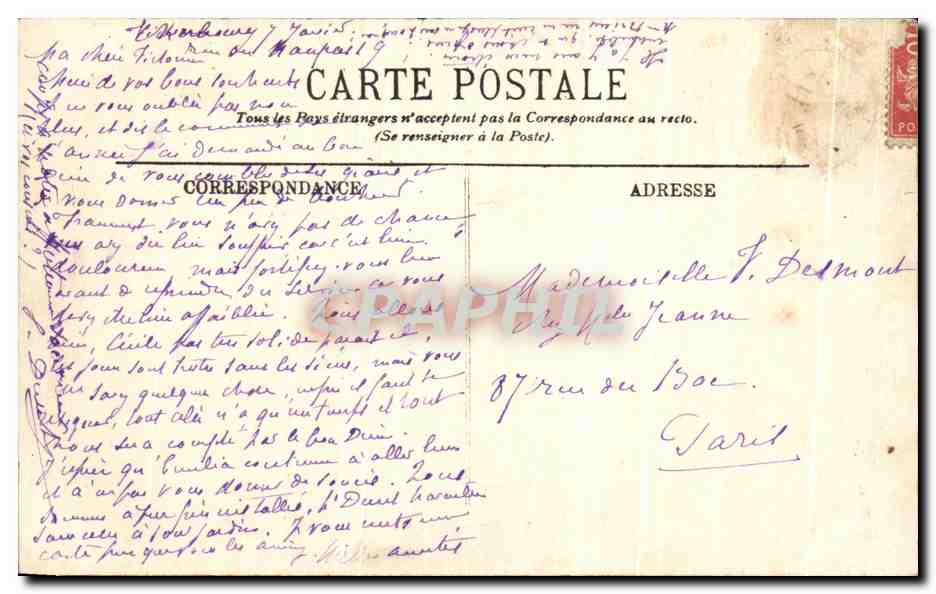 Cherbourg — Perspective de la Grande Jetée et la Rade — Collection P. B. Cherbourg — Rückseite