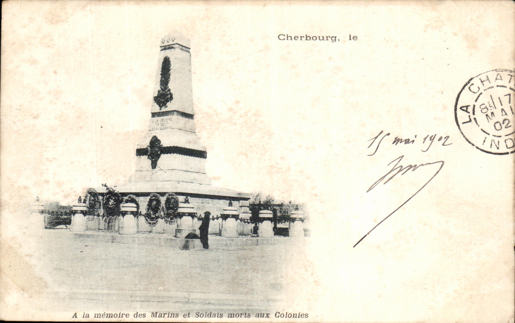 Denkmal für Matrosen und Soldaten, die in den Kolonien gestorben sind — Cherbourg, 15. Mai 1902