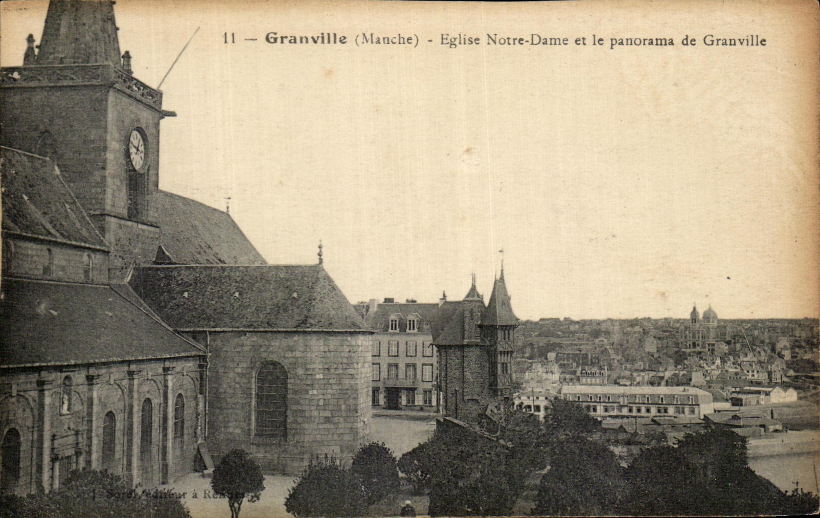Granville (Manche) — Église Notre-Dame et le panorama de Granville — Éditeur à Rennes