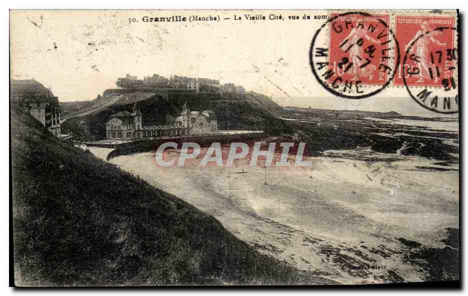 CPA Granville La Vieille Cite vue du sommet