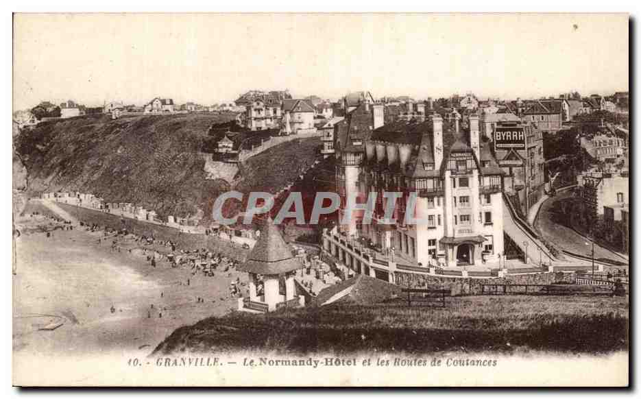 CPA Granville Le Normandy Hotel et les Routes de Coutances