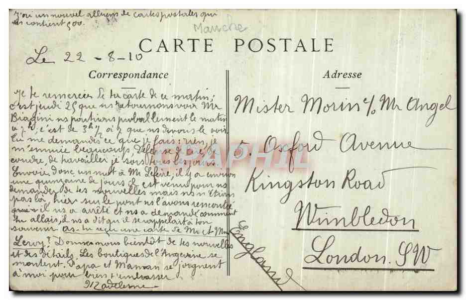 CPA Granville Le Plage et le Rocher des Anglais a l'Heure des Bains — Rückseite
