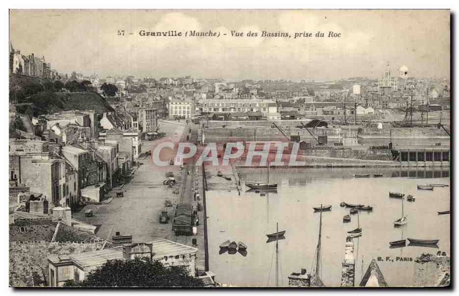 Granville (Manche) - Vue des Bassins, prise du Roc — B. K., Paris, n° 57