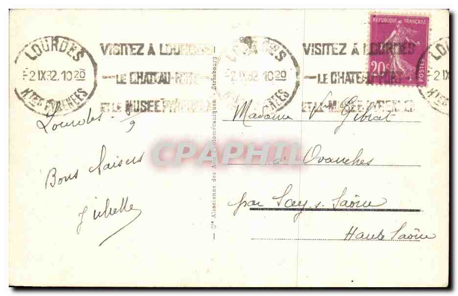 Lourdes - Apparition de la Vierge — 220 — Verso