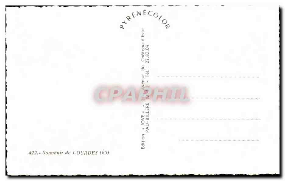 CPSM Souvenir de Lourdes — Verso