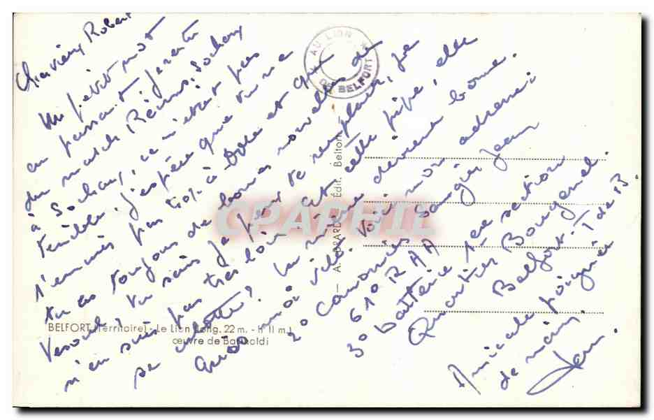 CPA Belfort Lion  — Verso