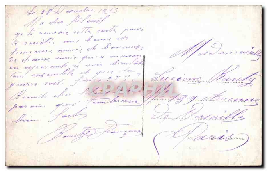 CPA Fantaisie Avion Moulin Une Pensee — Rückseite