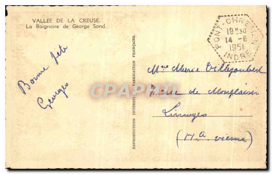 Vallée de la Creuse — La Baignoire de George Sand — Chezjac — Reverso