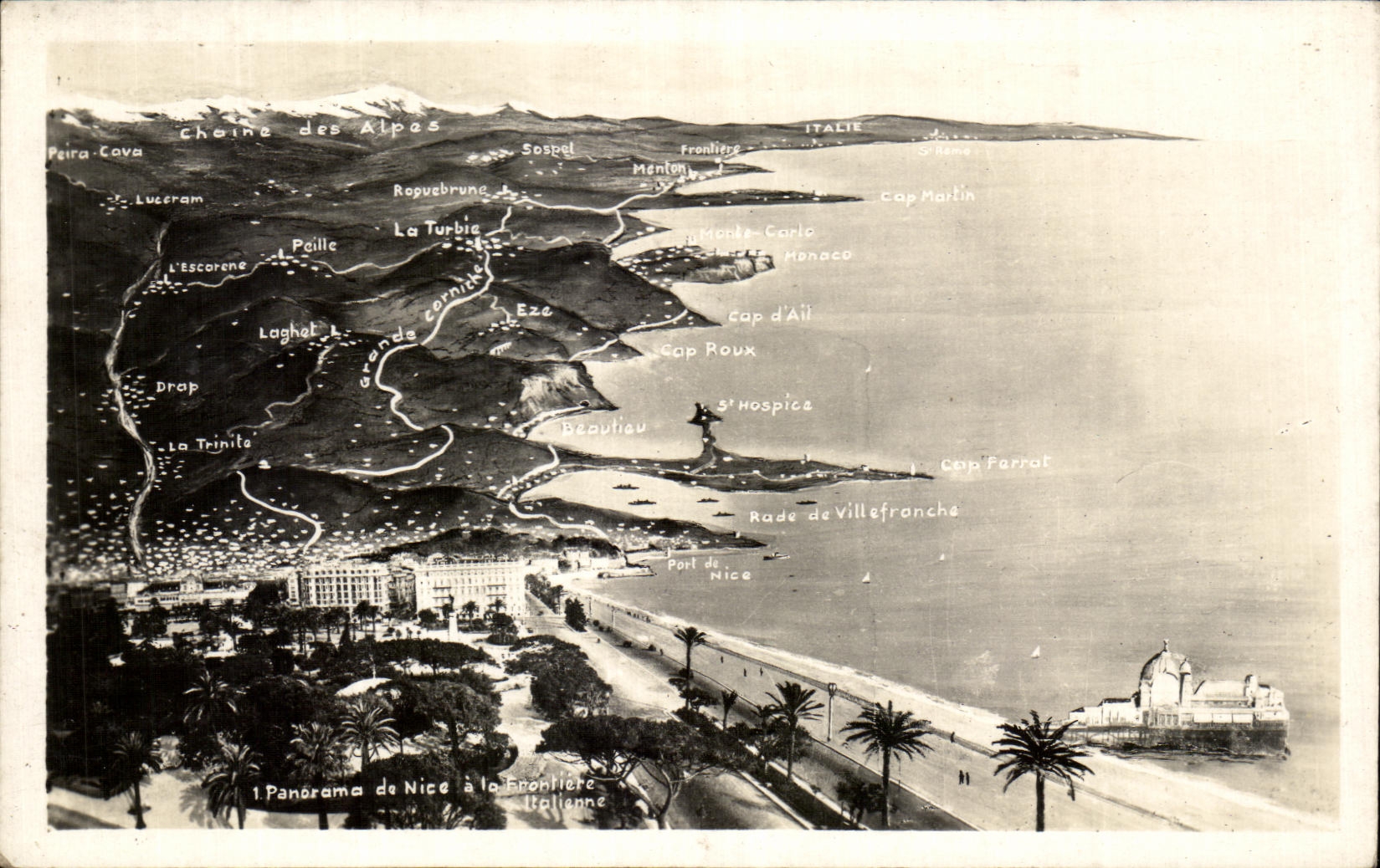 CPA Panorama De Nice a la frontiere italienne