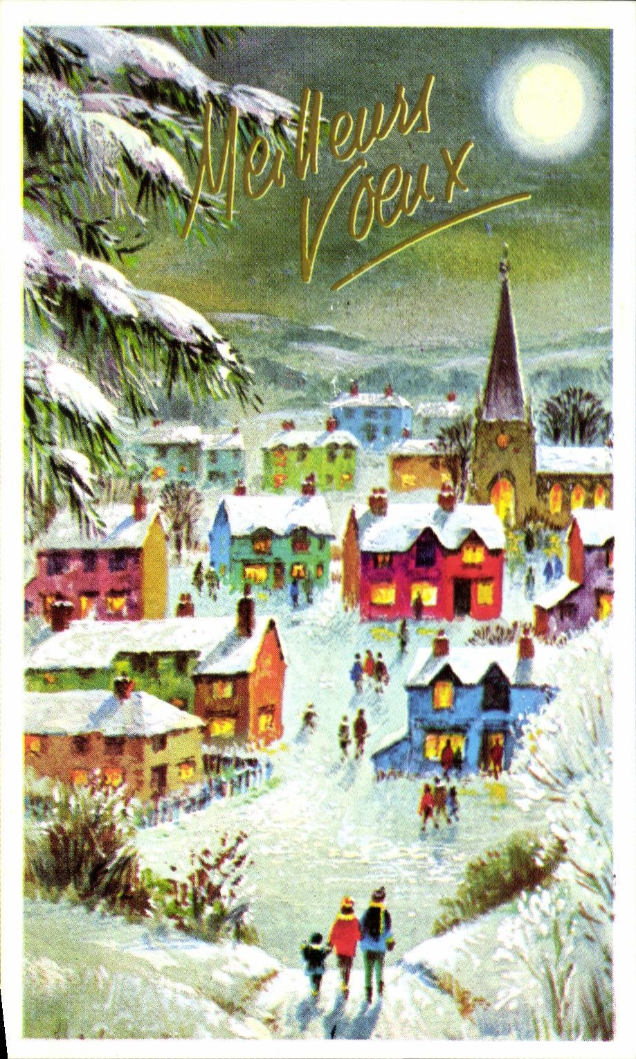 CPM Fantaisie Meilleurs voeux Noel