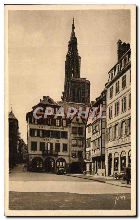 CPA La Douce France Strasbourg La Cathedrale Vue De La Place Du Marche