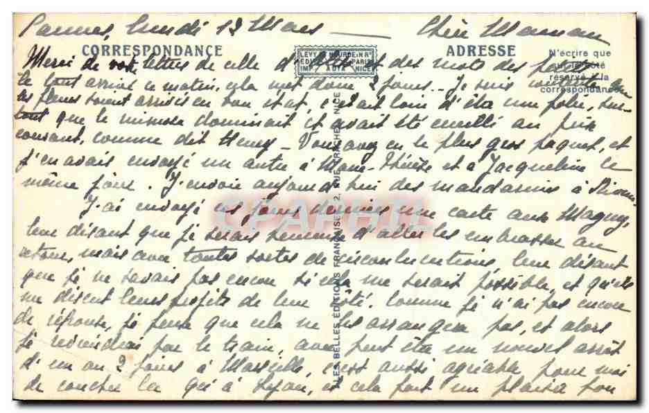 L'ESTÉREL — Corniche d'Or — Les Roches d'Anthéor — Adia, n°11926 — Verso