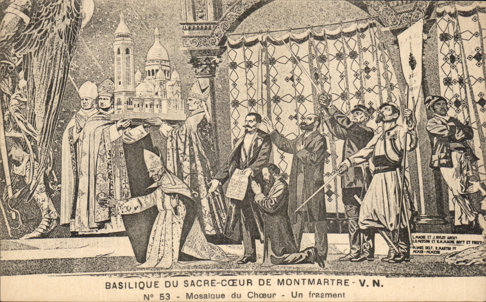 Basilique du Sacré-Cœur de Montmartre — Mosaïque du Chœur — Un fragment — V.N. N° 53