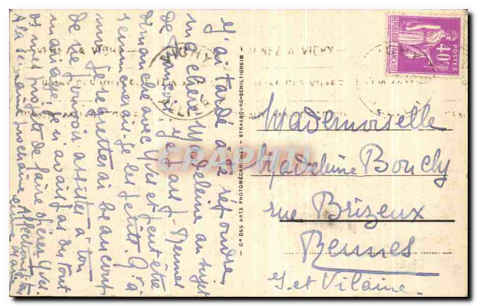 CPA L'Ardoisiere pres Vichy Pont sur le Sichon — Verso