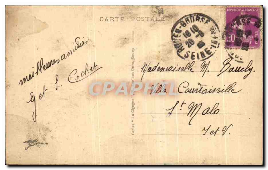 CPA Rouen Eglise Saint Ouen — Verso