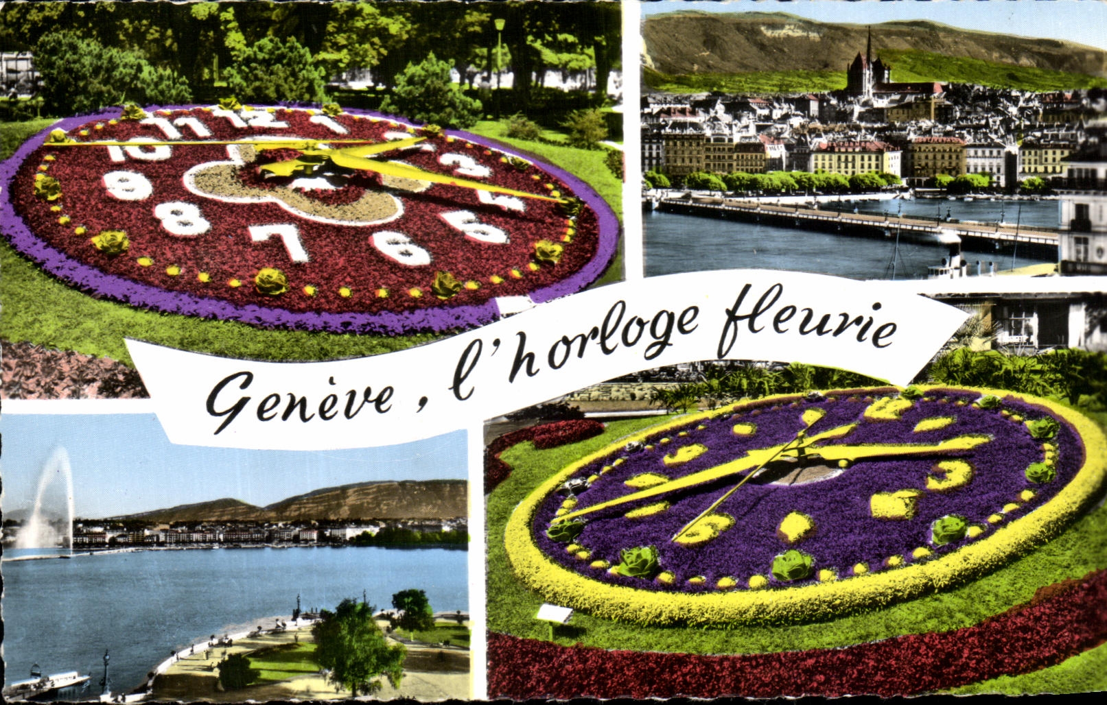 CPA Geneve Horloge fleurie Suisse
