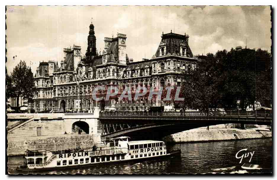 CPA Paris Et Ses Mersvielles L'Hotel De Ville Et Le Pont d'Arcole