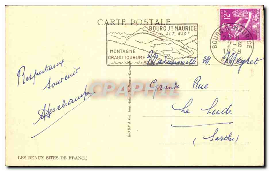 CPA Col Du Petit St Bernard Vue Generale Et L'Italie — Verso