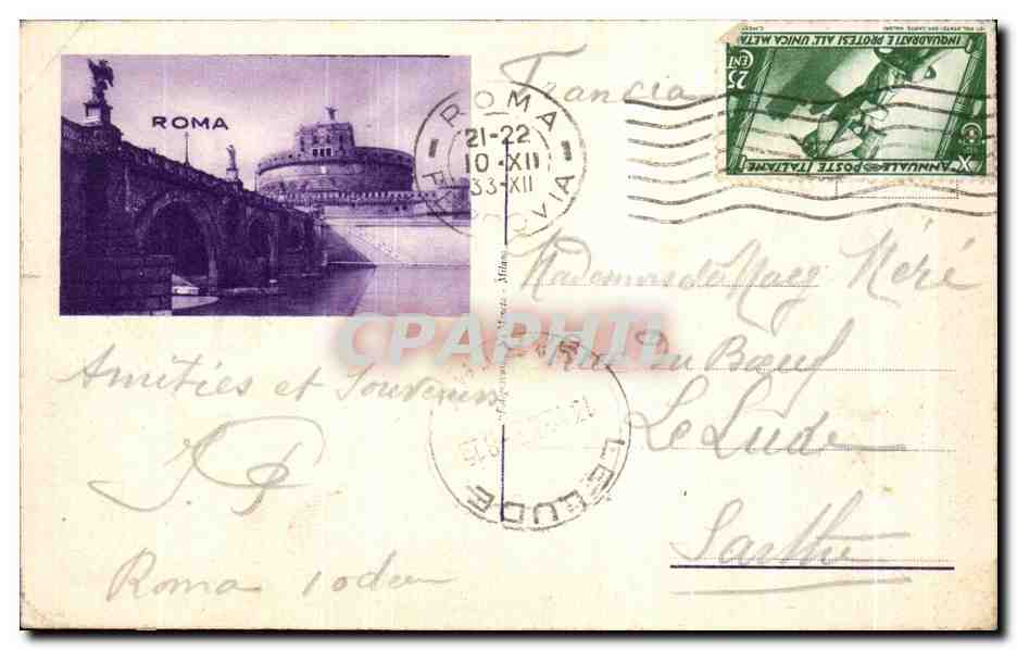 CPA Roma Basilique Di Giovanni Laterano — Rückseite
