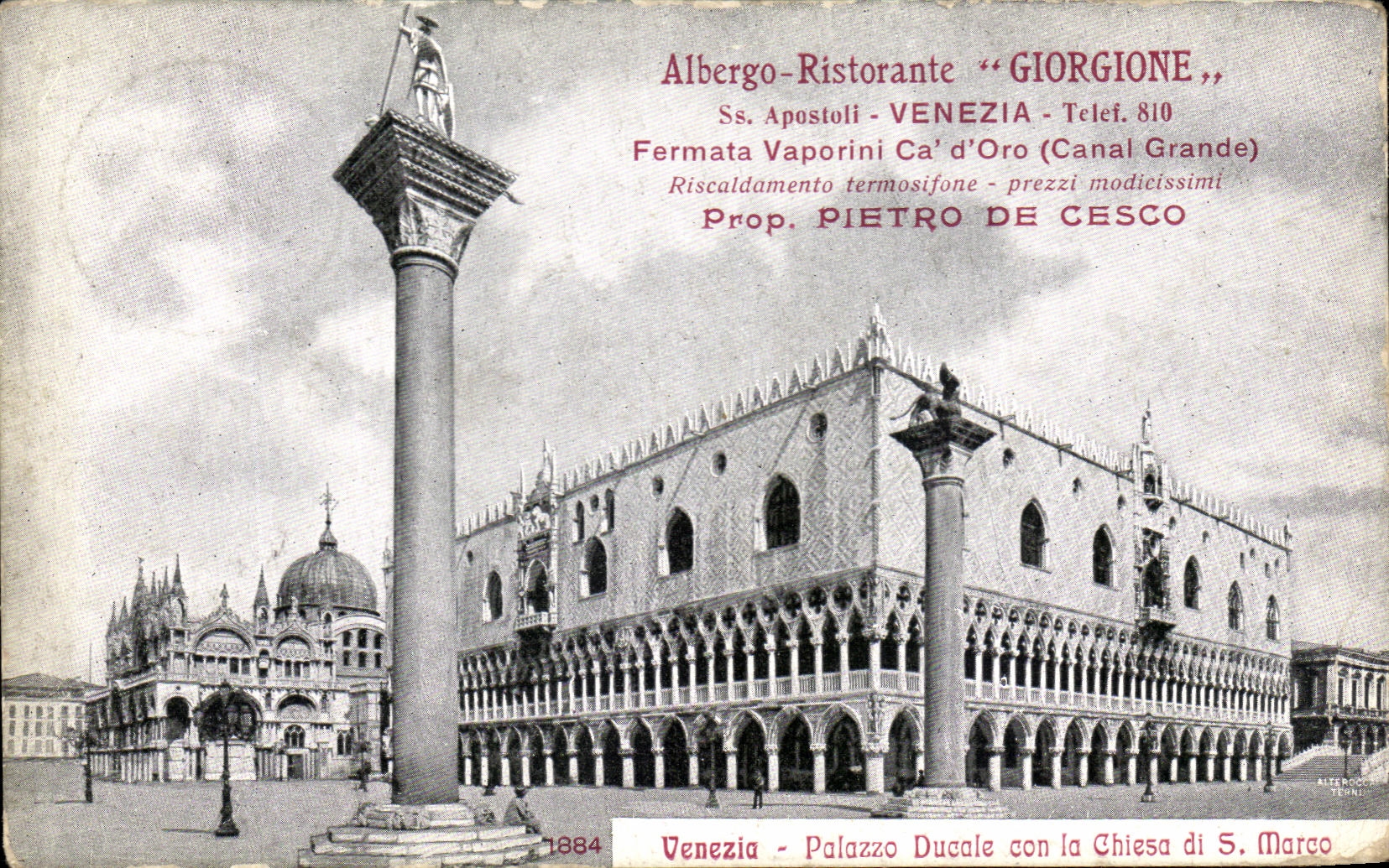 CPA Albergo Ristroante Giorgione Venezia Fermata Vaporini Ca'd'Oro Pietro De Cesco