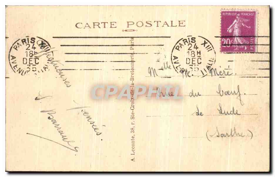 PARIS — Panorama sur la Seine — éditeur G. Foy, n° 55 — Verso