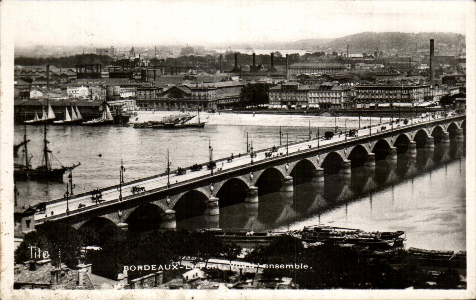CPA Bordeaux Le pont Vue d'ensemble