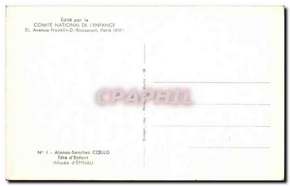 CPSM Alonso Sanchez Coello Tete d'enfant Musee d'Epinal — Reverso